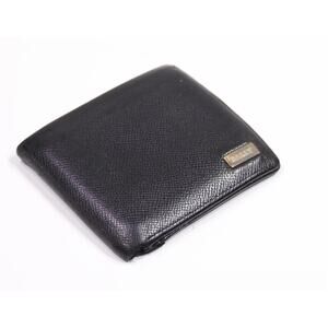 Bally Mens Black Textured Grain Leather Bifold Wallet